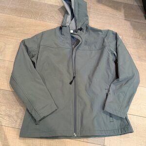 DEVON & JONES WOMENS GRAY HOODED FLEECE LINED JACKET NWOT MEDIUM